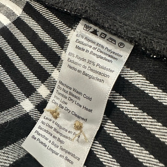 Jachs Girlfriend Flannel Button Front Shirt Size S Black and White - Picture 3 of 12